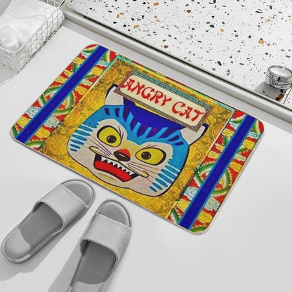 Angry Cat Vintage Firework Cover  Long-Lasting Bath Mat