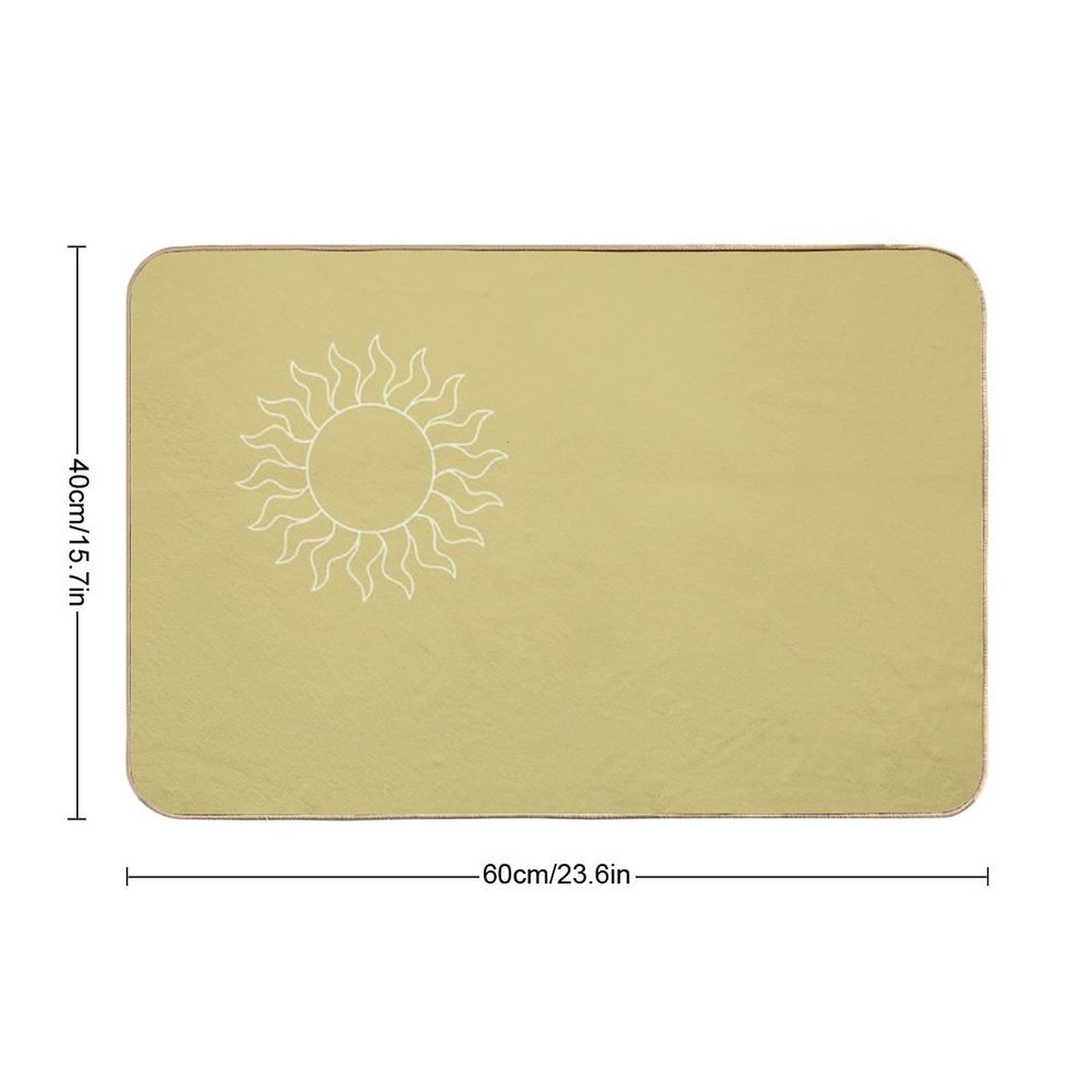 Beige Bohemian Sun Landscape  Non-Slip Bath Mat