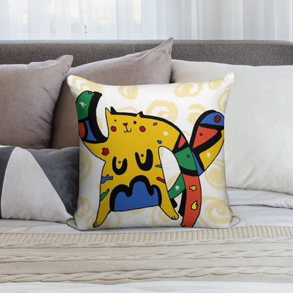 Joan Miro's Cat Soft Ultra-Soft Texture Throw Pillow