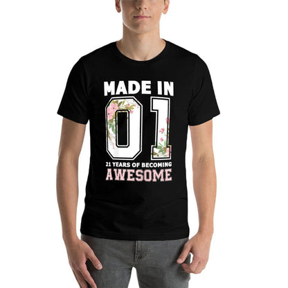 21 Years of Becoming Awesome 2001 21st Birthday  Durable T-Shirt