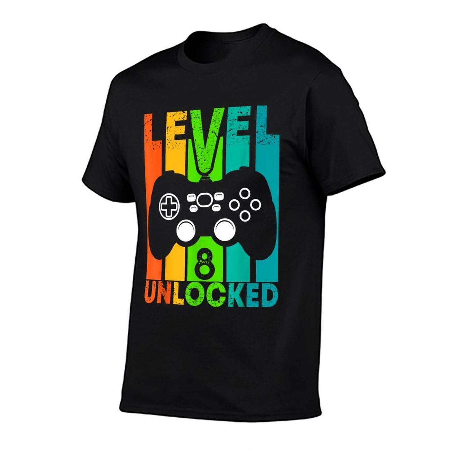 8th Birthday Gamer Boy Or Gamer Girl - Level 8 Unlocked  Oversized Silhouette T-Shirt