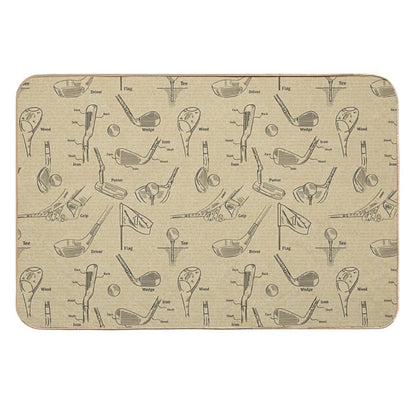 Golf  Vintage  Sepia  Toxin-Free Bath Mat