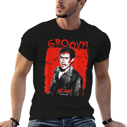 Ripple Junction X Evil Dead 2 Ash Williams Bloody Groovy  Slim-fit Cut T-Shirt