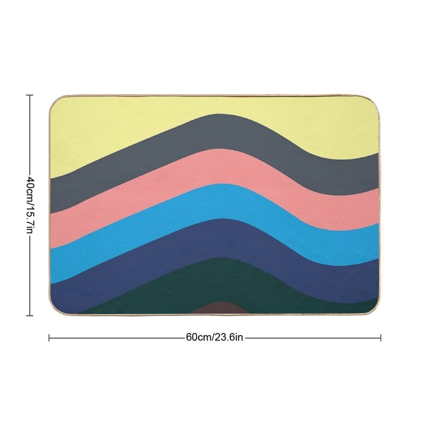 Retro Californian Waves  Repositionable Bath Mat