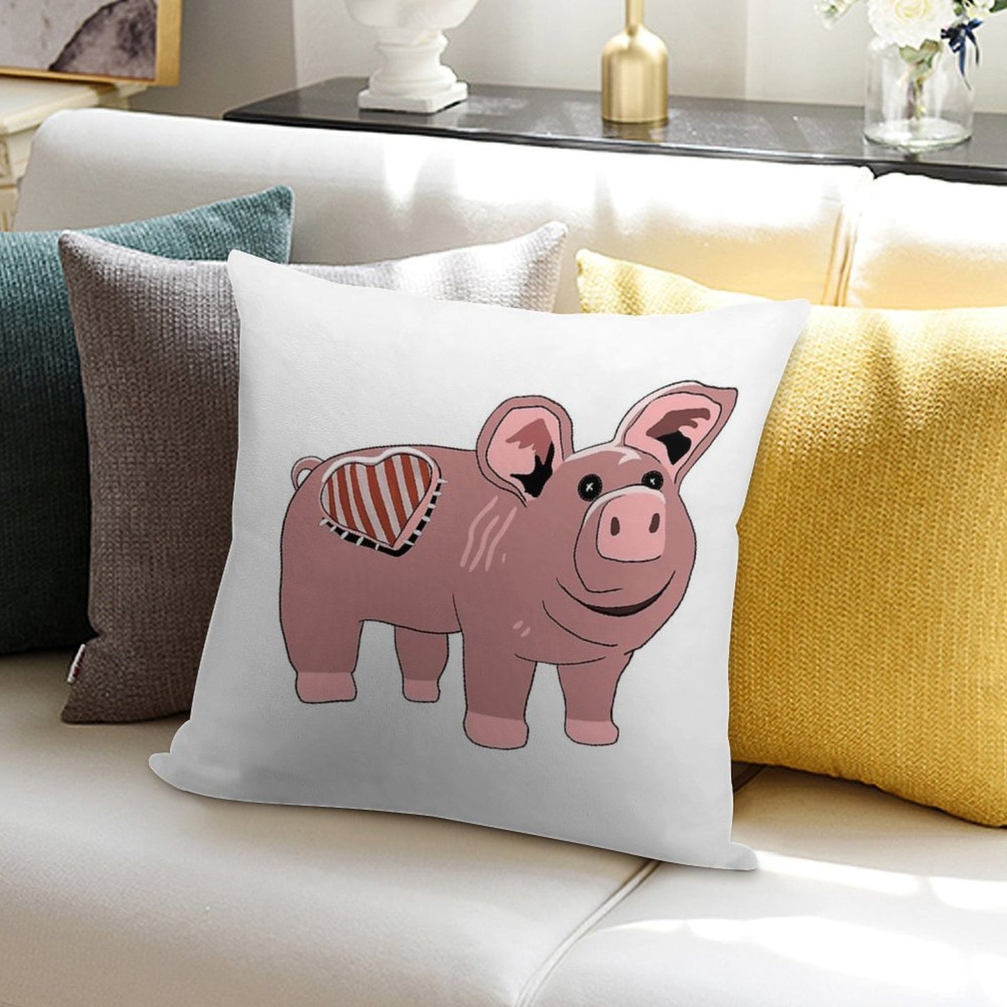 Slumberland Pig Plush Soft Skin-Friendly Throw Pillow