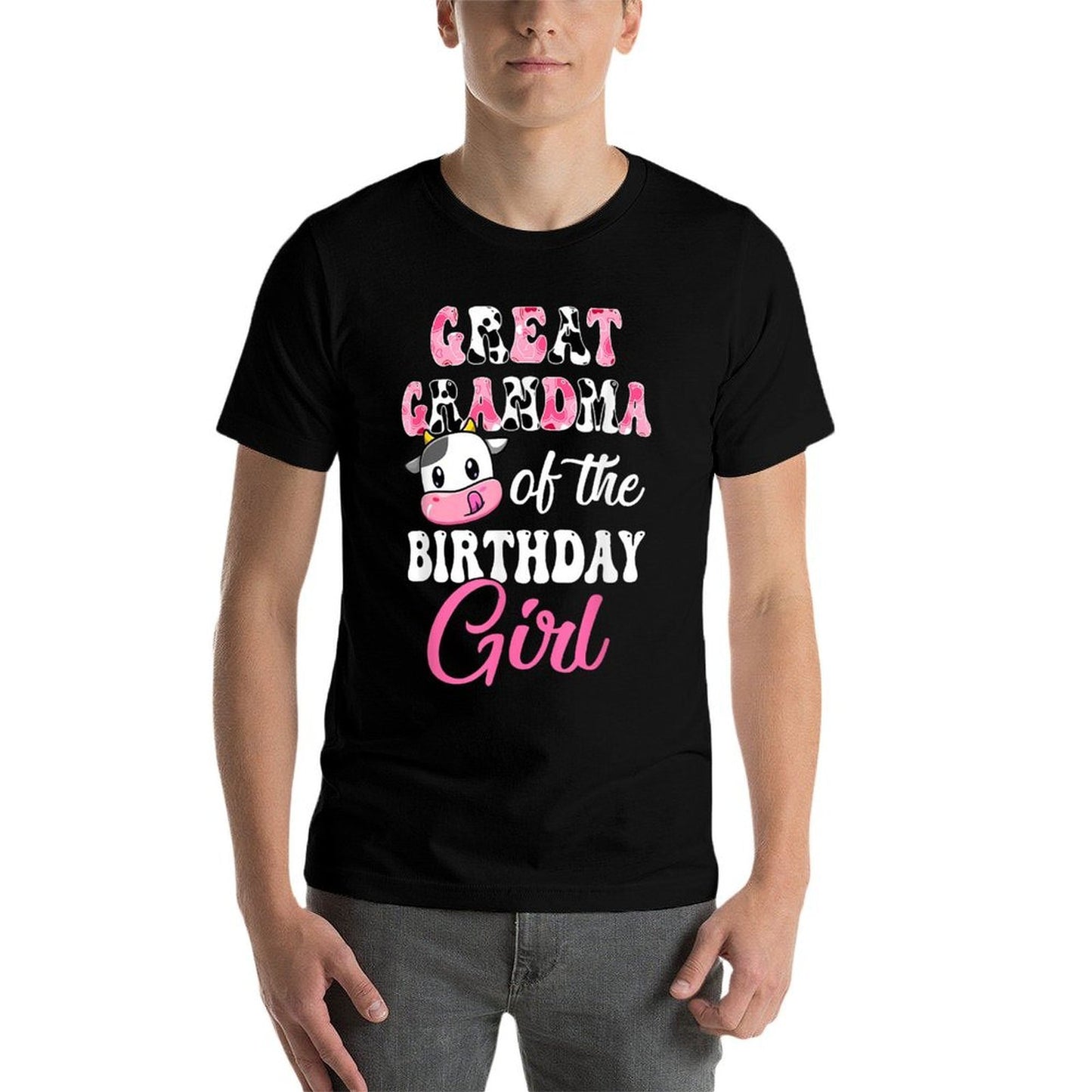 Great Grandma Of The Birthday Girl Farm Cow 1St Birthday  Rolled Sleeves T-Shirt