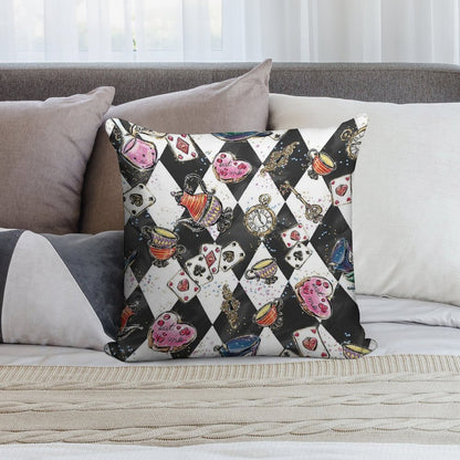 Alice In Wonderland Soft Skin-Friendly Throw Pillow