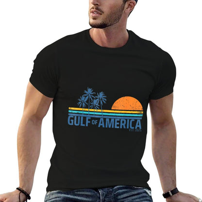 Retro Gulf Of Usa America 2025 American Flag Gulf Of Mexico Versatile T-Shirt