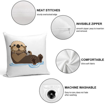 Otter Emoji Soft Style Accent Throw Pillow