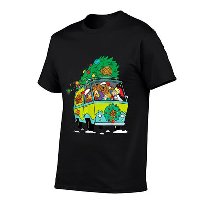 Christmas Scooby Doo Mystery Machine Gang Tree on Van  Moisture-wicking T-Shirt