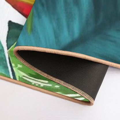 Fresh Parrot Tropical Banana Leaves Bouquet Durable Bath Mat