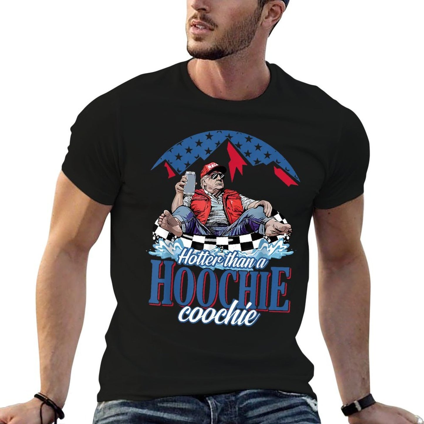 Hotter Than A Hoochie Trump Coochie Viral Trump Summer Vibes  Vintage-inspired T-Shirt