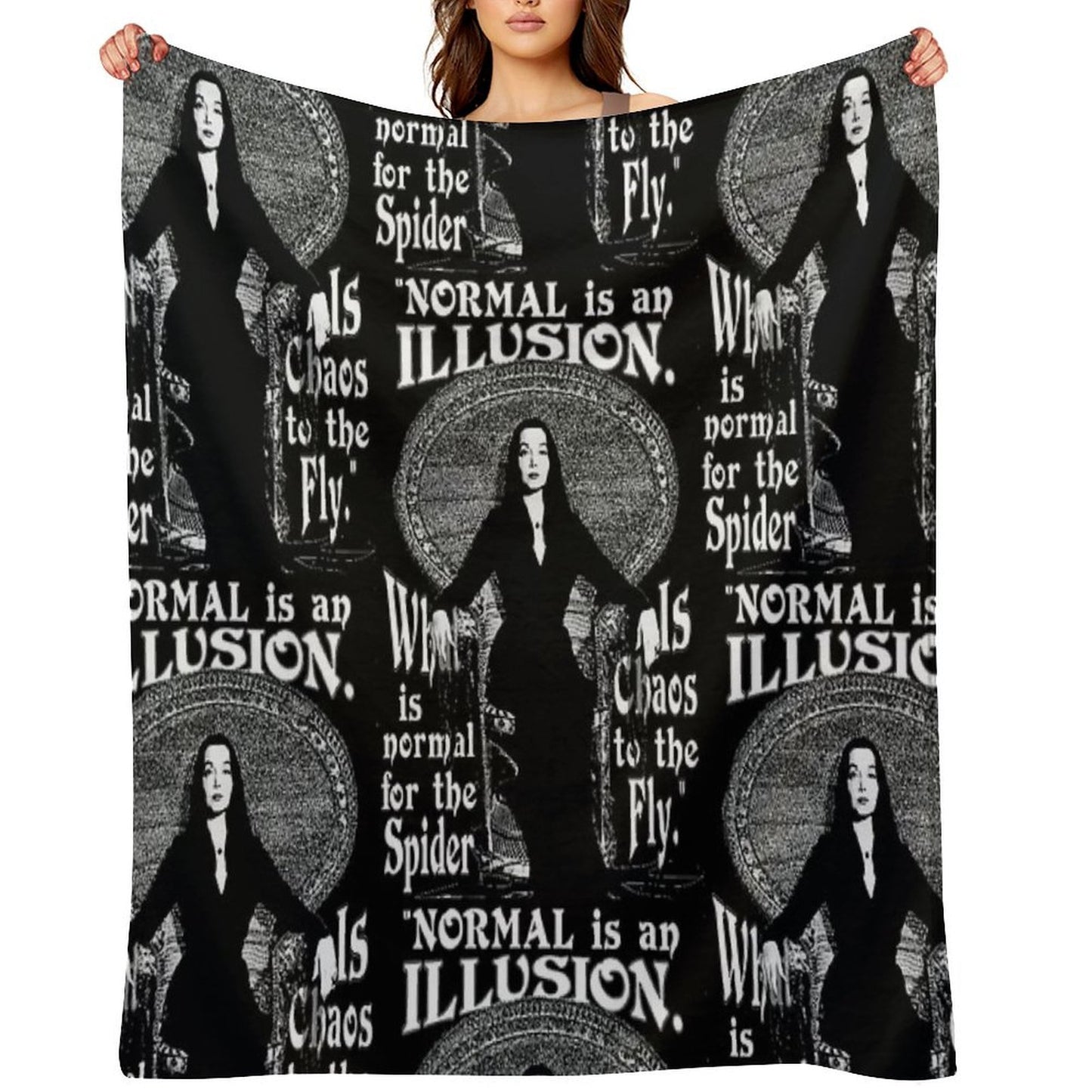 Morticia Addams-Normal Is An Illusion... Anti-pilling Throw Blanket