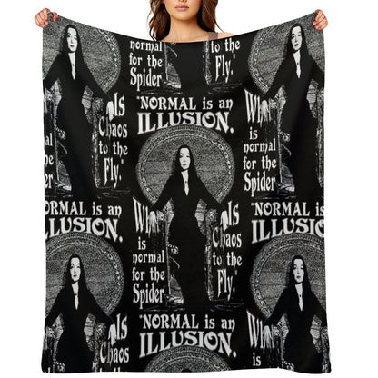 Morticia Addams-Normal Is An Illusion... Anti-pilling Throw Blanket
