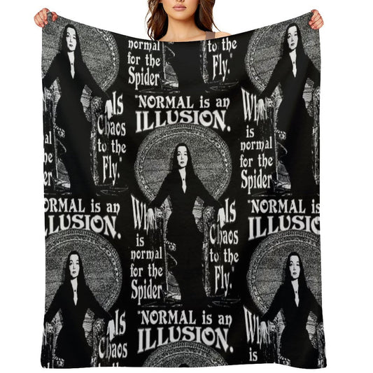 Morticia Addams-Normal Is An Illusion... Anti-pilling Throw Blanket