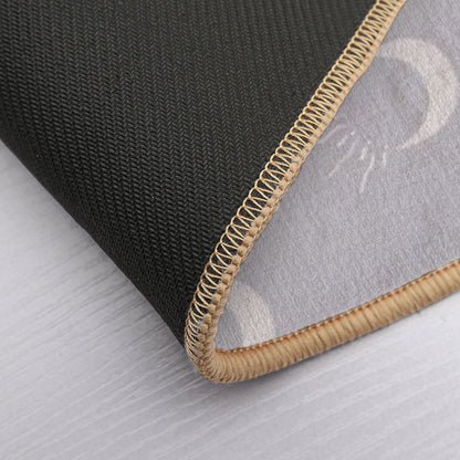 Cute Sun And Moon Design Boho Aesthetic In Muted Colors Blue Gray  Absorbent Bath Mat