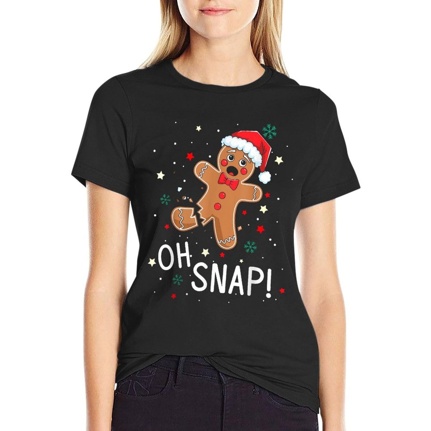 Oh Snap Gingerbread Man Cute Christmas Cookie Baking Team  Durable T-Shirt