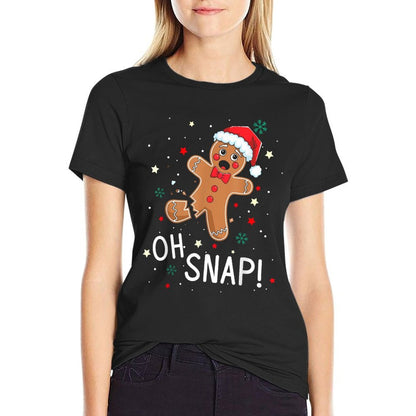 Oh Snap Gingerbread Man Cute Christmas Cookie Baking Team  Durable T-Shirt