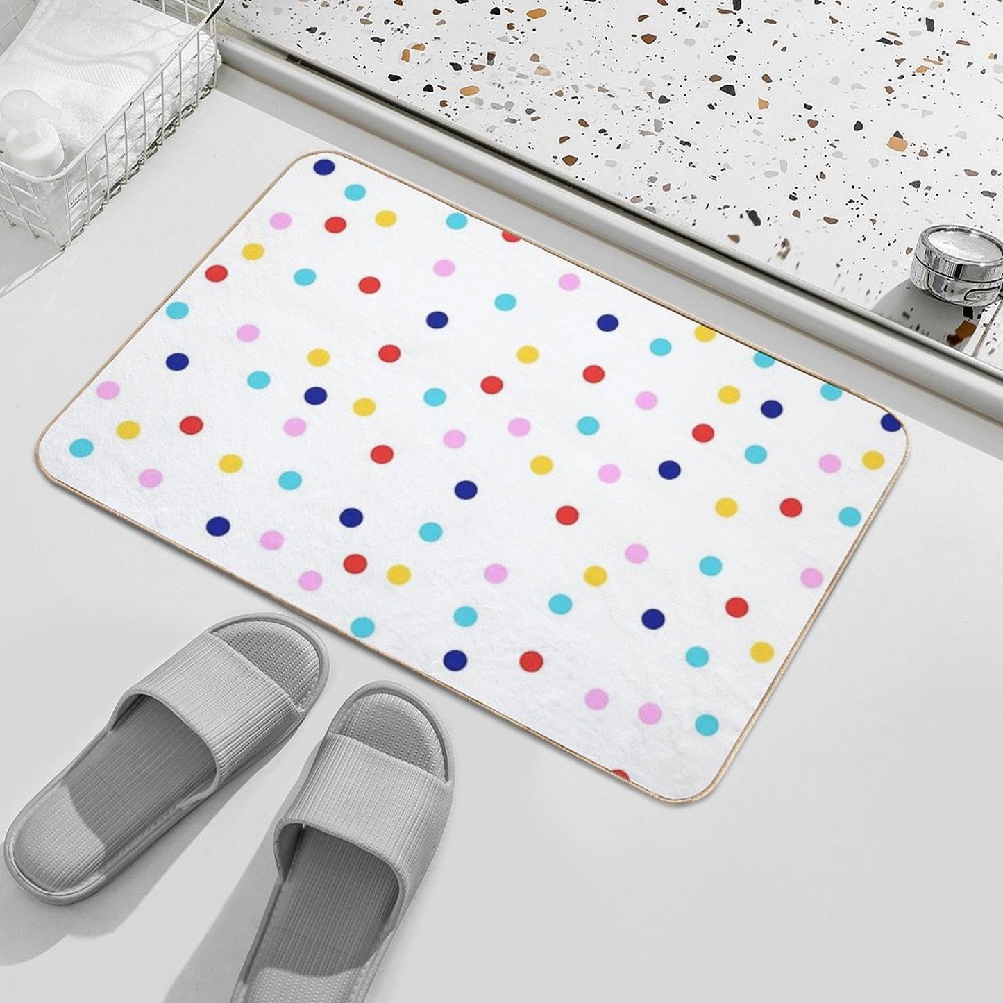 Cute Colorful Dots  High-Traffic Bath Mat