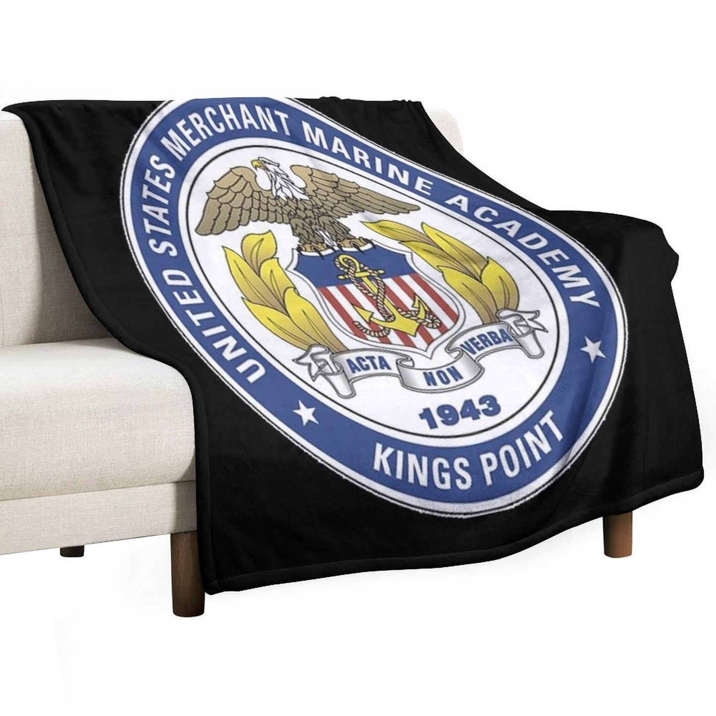 Merchant Marine Academy Logo Velvety-soft Throw Blanket