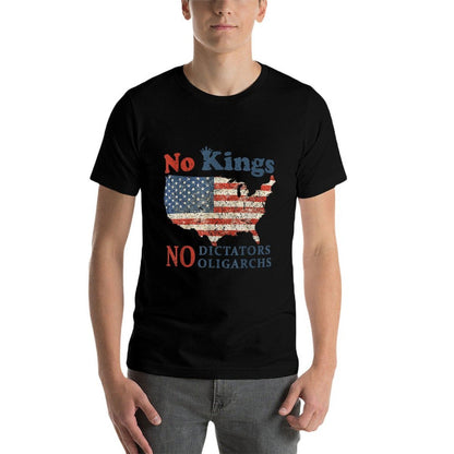 No Kings No Dictators No Oligarchs Anti Oligarchy Resist  Eco-friendly Material T-Shirt