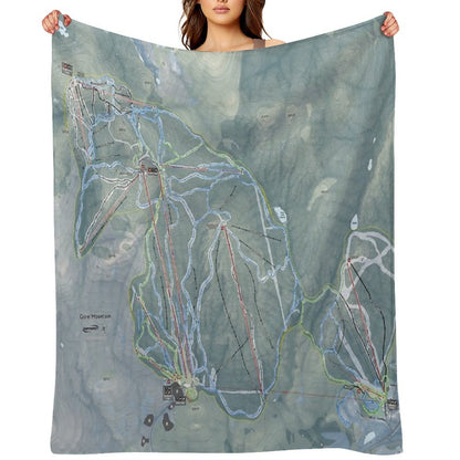 Gore Mountain Resort Trail Map Wrinkle-free Throw Blanket