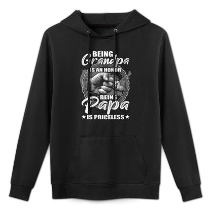 Being Grandpa Is An Honor Being PaPa Is Priceless (on Back) Unisex Design Hoodie