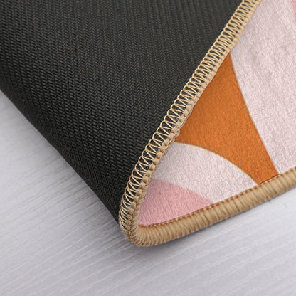 Retro Groove Pink And Orange Minimalist Abstract  Fade-Resistant Bath Mat