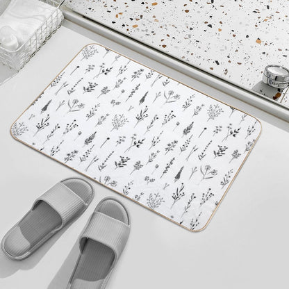 Little Wildflowers Floral Pattern  Dirt-Trapping Bath Mat