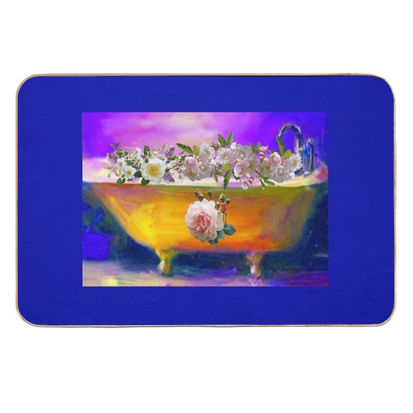 Claw Foot Tub Floral  Slip-Resistant Bath Mat