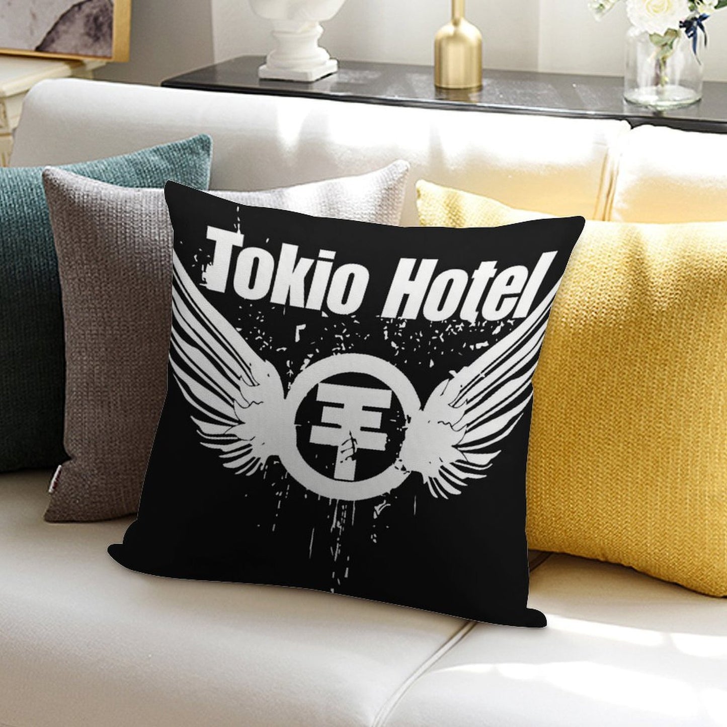 Tokio Hotel Merch Tokio Hotel Logo Soft Style Accent Throw Pillow