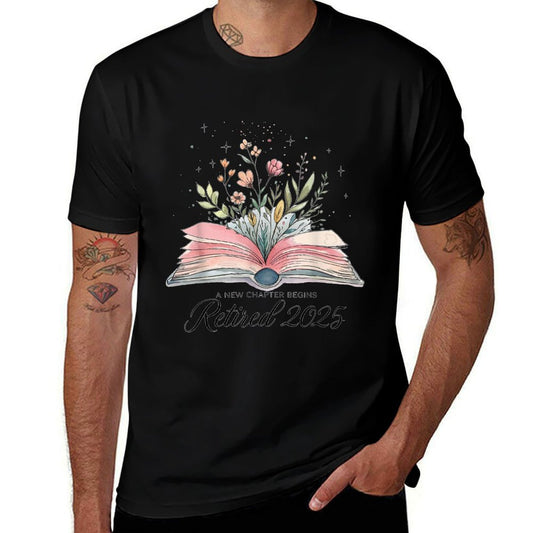 Floral Senior Book A New Chapter Begins Retired Teacher  Relaxed-fit T-Shirt