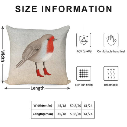 Robin Soft Hidden Zipper Throw Pillow