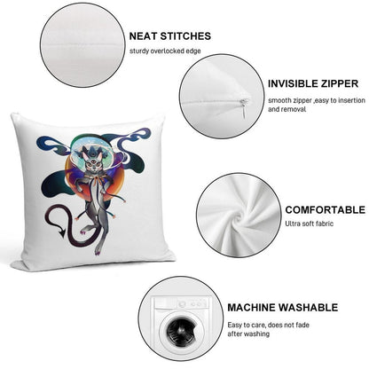 Ray, The King of Cats. Warlock by Day, Regal Magic Feline Cat by Night. Soft Warmth Comfort Throw Pillow