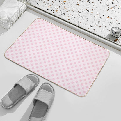 Pink Polka Dots on Soft Pink Background  Slip-Resistant Bath Mat