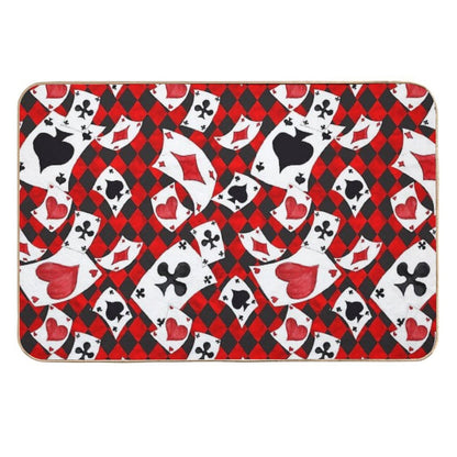 Whimsical Wonderland Flying Cards  Anti-Trip Bath Mat
