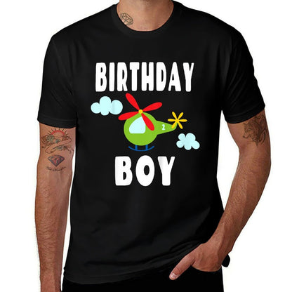 Kids Helicopter Birthday Party - Two Year Old - 2 On Tail  Easy-care T-Shirt
