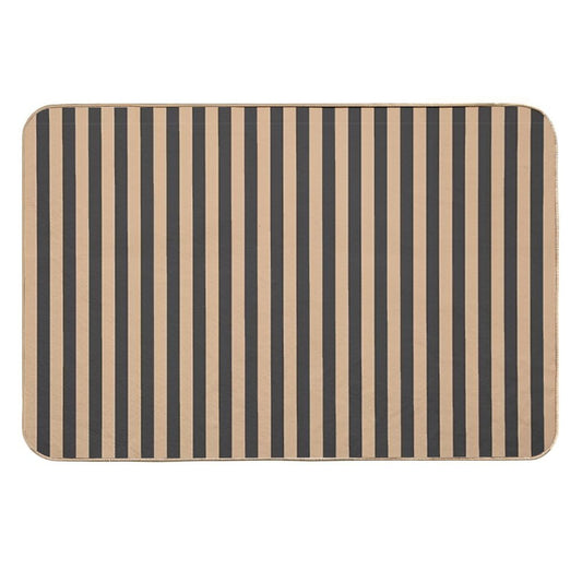 Black And Beige Stripped Pattern  Dirt-Trapping Bath Mat