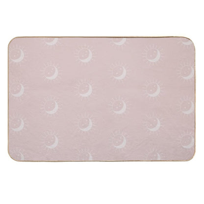 Pretty Sun And Moon Pattern Soft Aesthetic In Muted Colors Pale Pink  Multi-Purpose Bath Mat