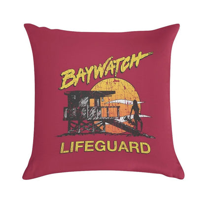 Baywatch Lifeguard Sunset 1989 Soft Skin-Friendly Throw Pillow