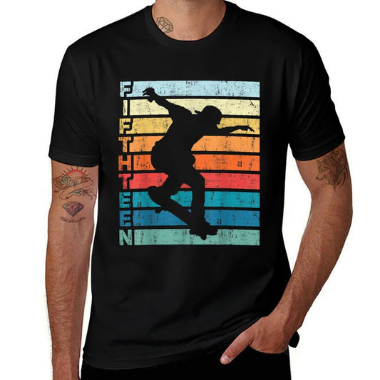15 Year Old Skater Skateboarding 15th Birthday Party  Easy-care T-Shirt
