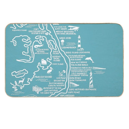 Outer Banks Map  Long-Lasting Bath Mat