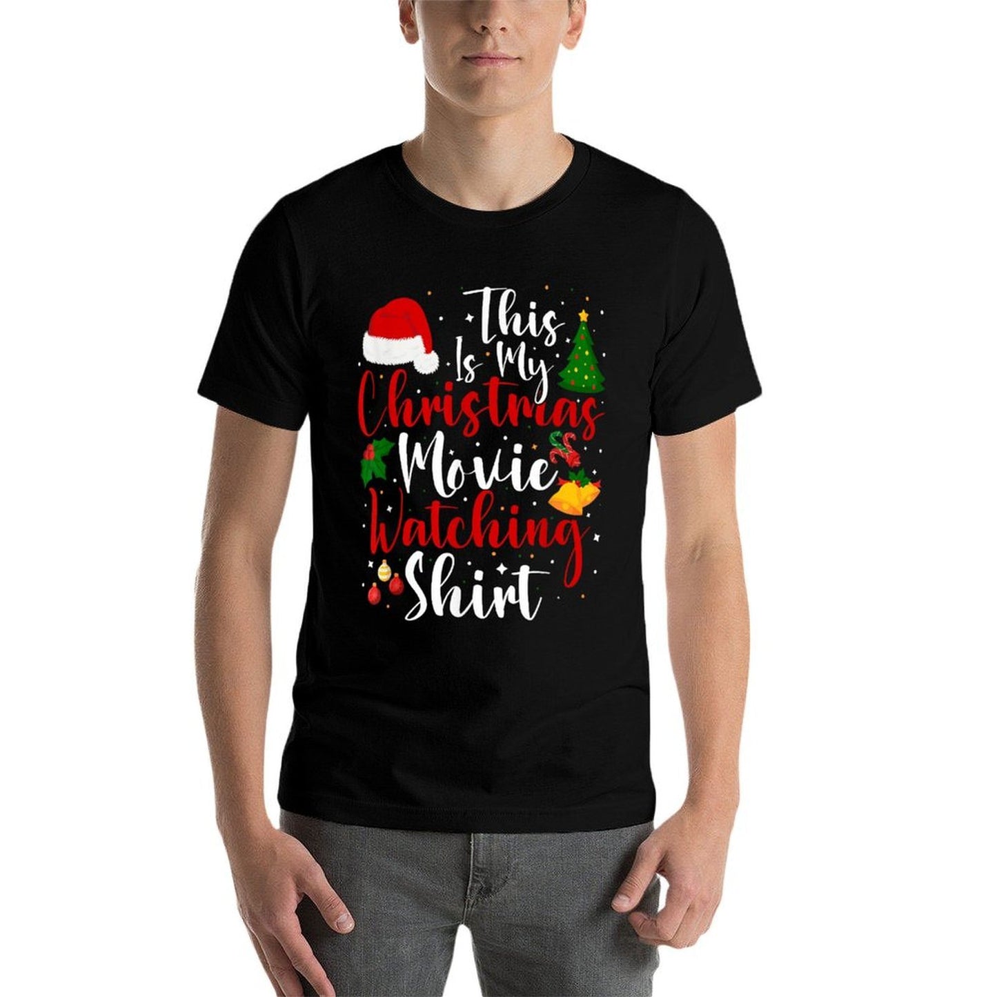 Funny This Is My Christmas Movie Watching Family Matching  Trendy Pattern T-Shirt