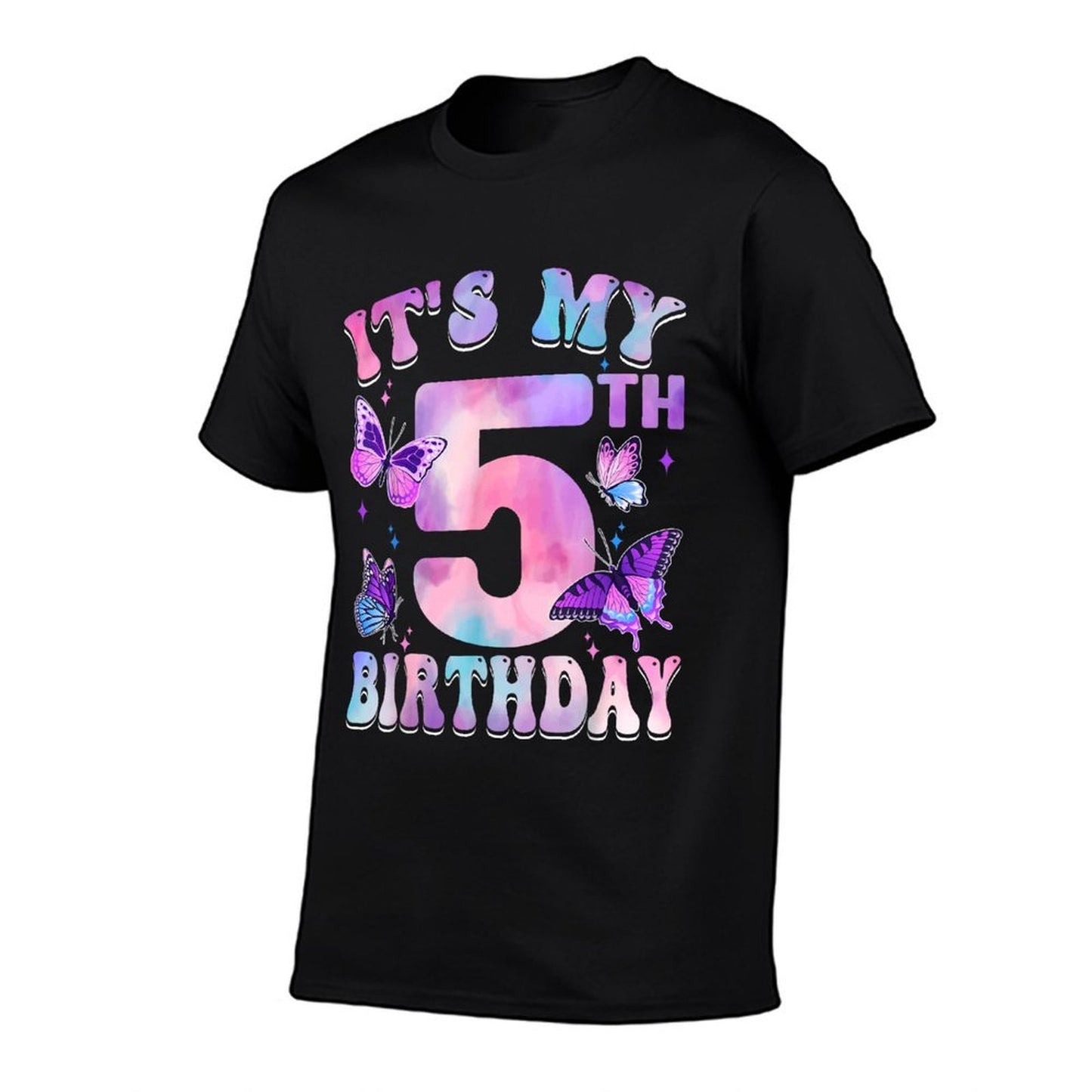 It's My 5th Birthday Butterfly Theme 5 Year Old Party Girl  Lightweight T-Shirt