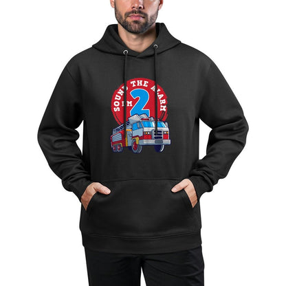 Kids 2nd Birthday Two Years Old Firetruck Firefighter Gift Shrink-Resistant Hoodie