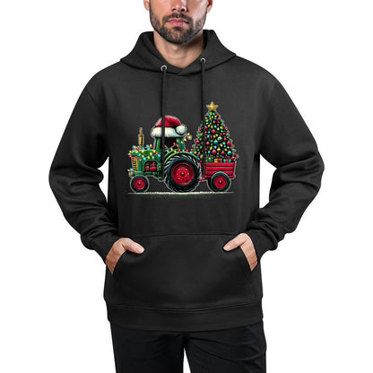 Christmas Tractor Santa Xmas Farm Truck Moisture-Wicking Hoodie