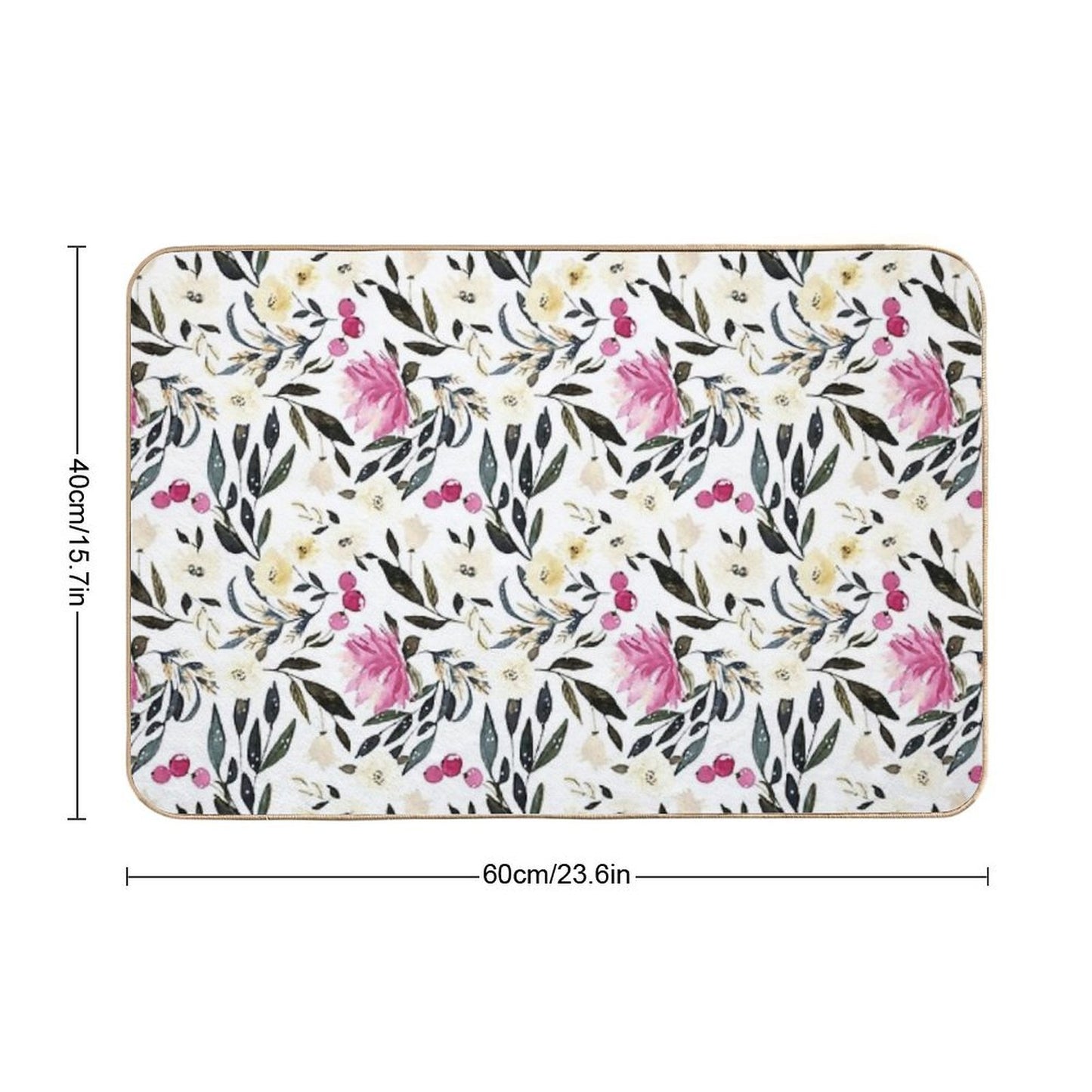 Beautiful Colorful Floral Watercolor Pattern  Anti-Trip Bath Mat