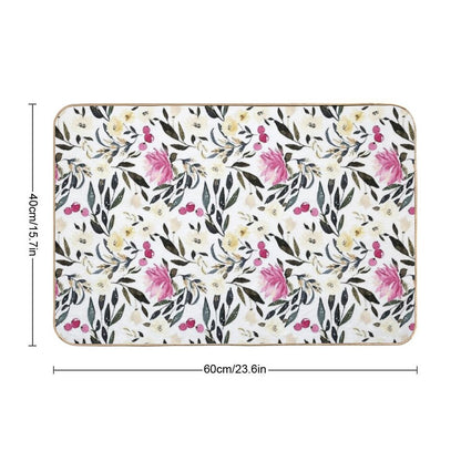 Beautiful Colorful Floral Watercolor Pattern  Anti-Trip Bath Mat