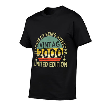 21 Year Old Vintage 2000 Limited Edition 21st Birthday  Slim-fit Cut T-Shirt