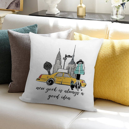 New York Girl Soft Shrink-Resistant Throw Pillow